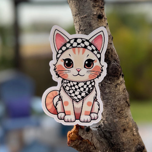 keffiyeh cat sticker texas