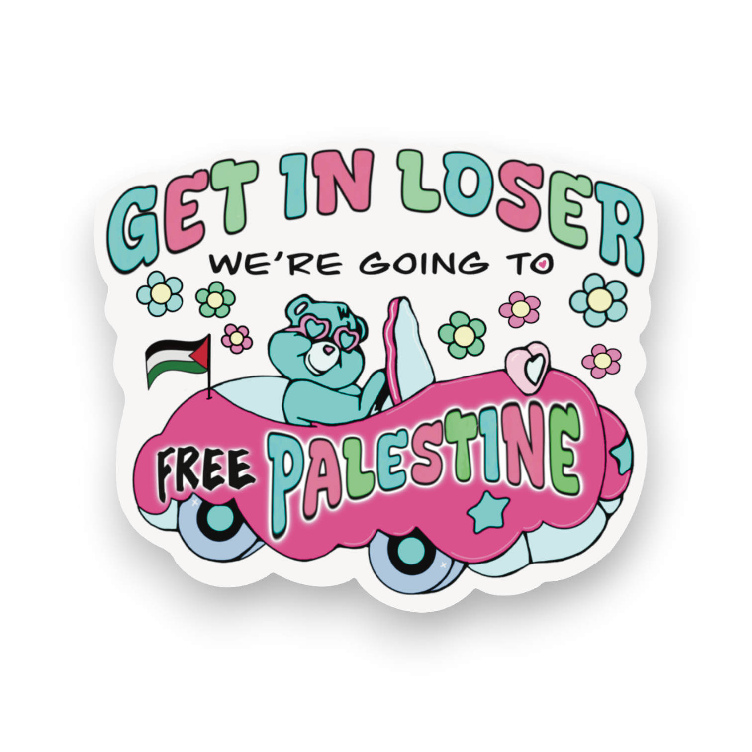 Get In Loser – Free Palestine - Vinyl Sticker