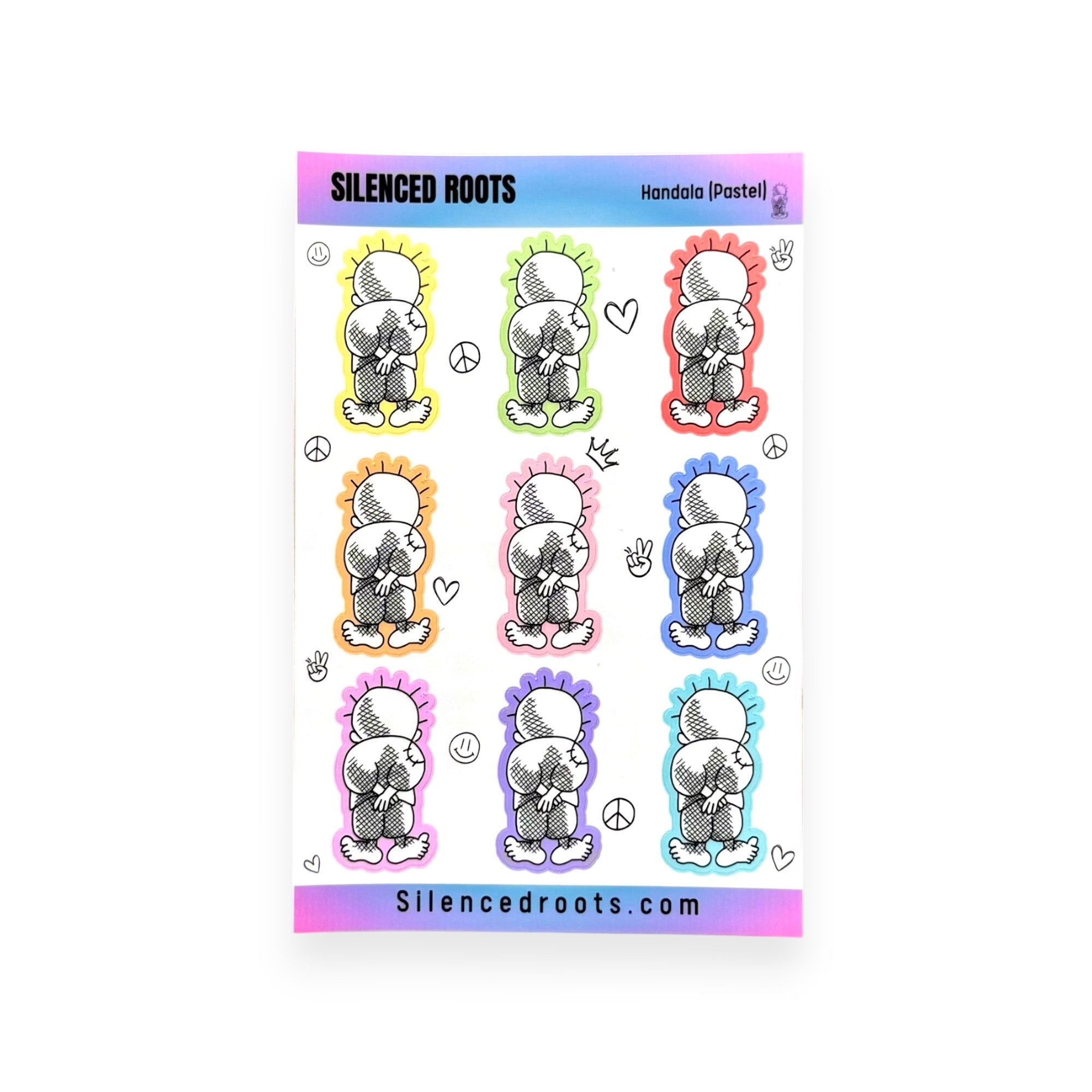 Handala Sticker Sheet – Pastel Edition