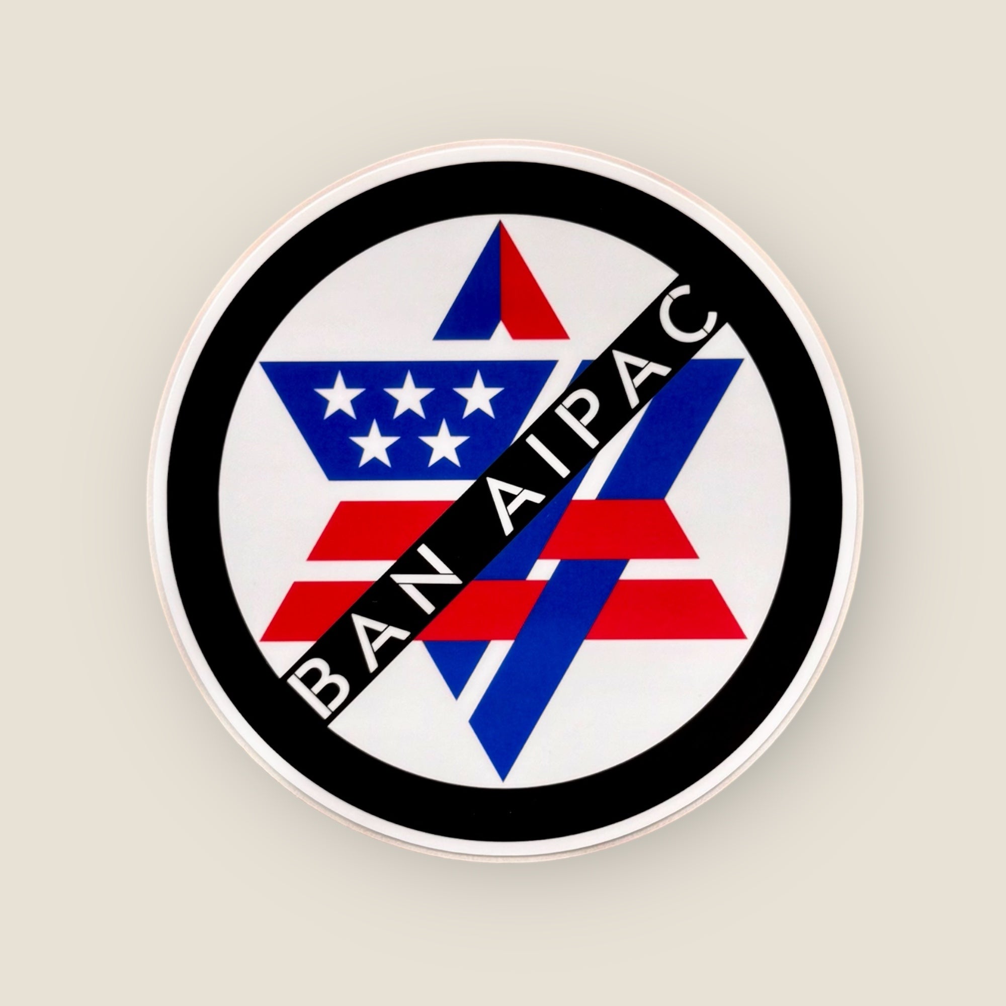BAN AIPAC Symbol - Vinyl Sticker