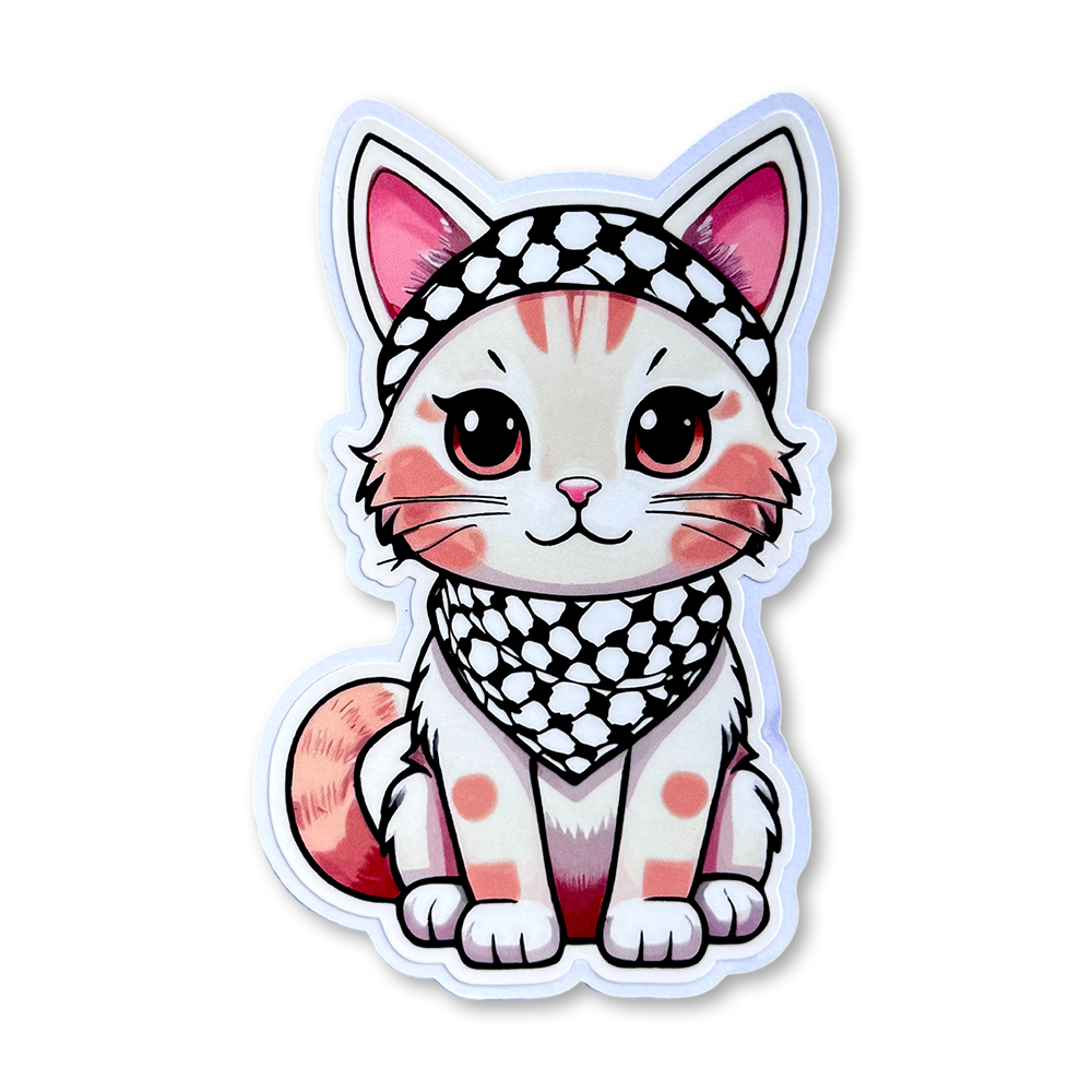 Palestinian Keffiyeh Cat - Vinyl Sticker