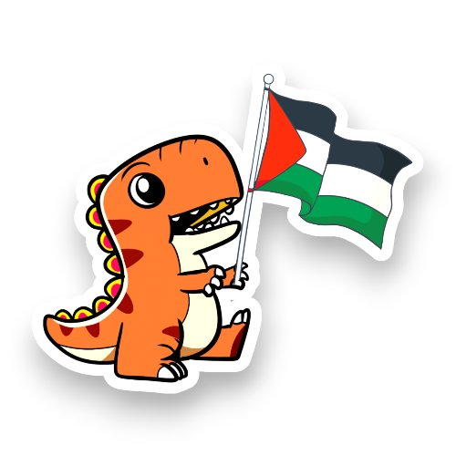 Cute Dino Palestine - Vinyl Sticker