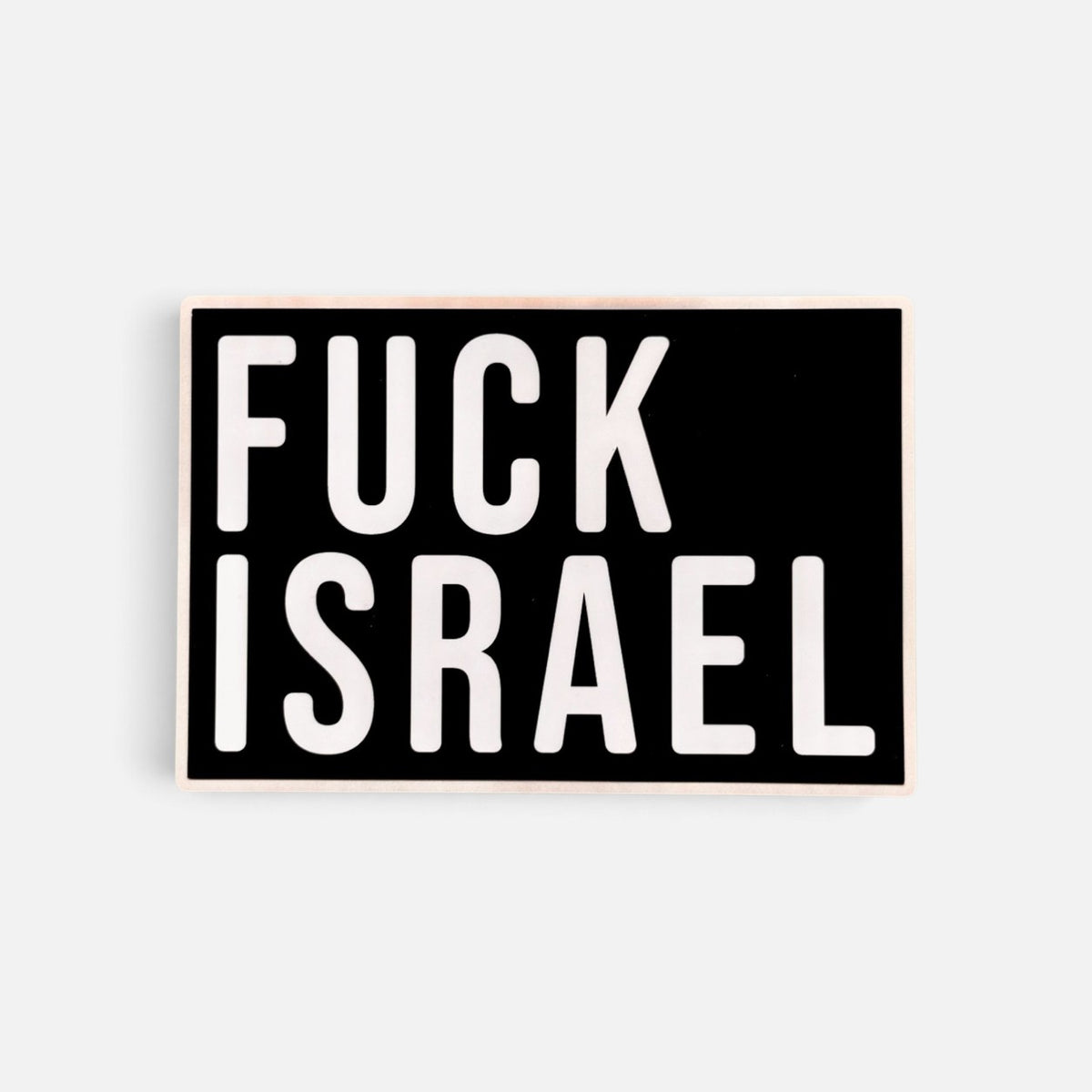 Silenced Roots 4-inch black and white vinyl protest sticker with bold minimalist typography