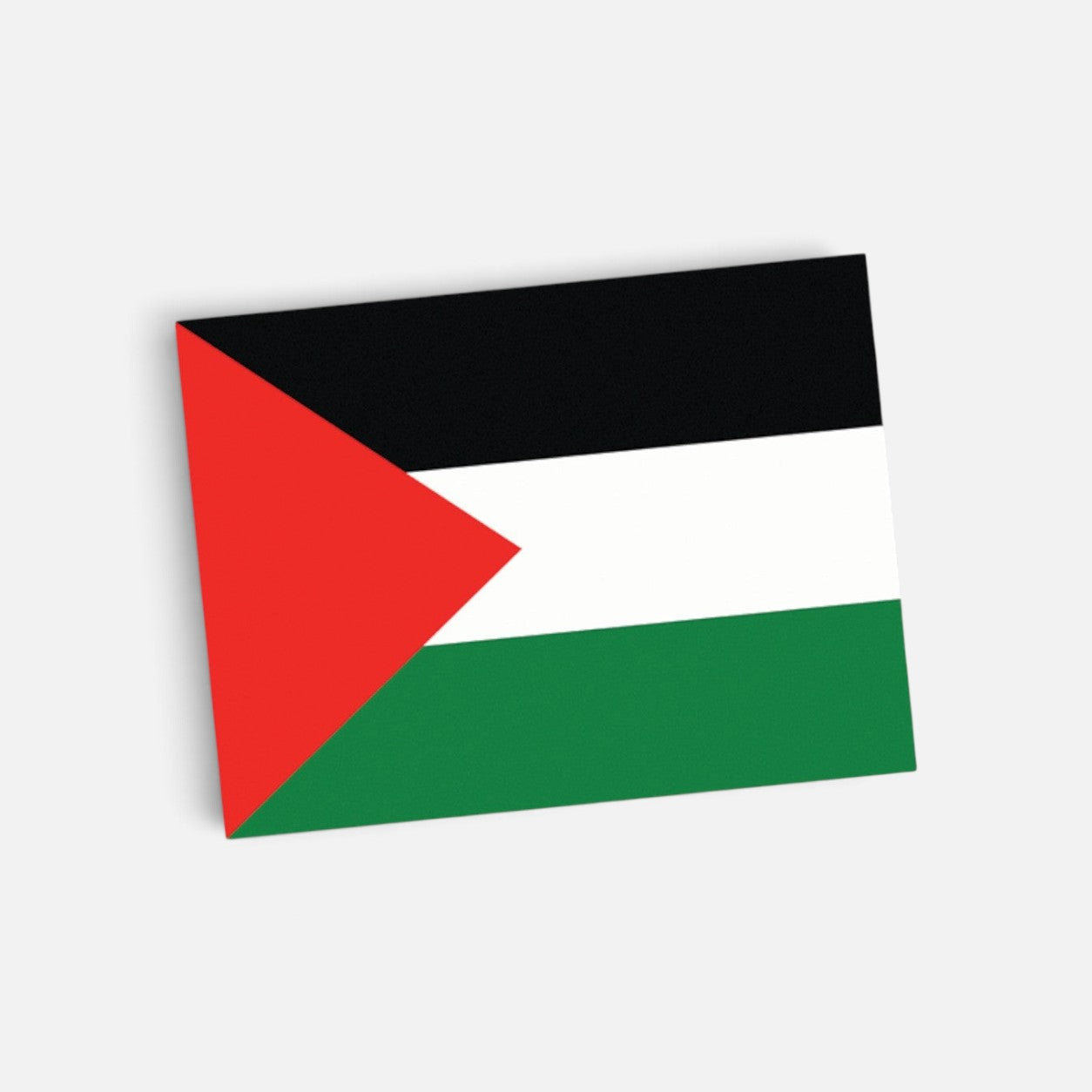 Silenced Roots Palestine flag sticker featuring bold black, white, green, and red vinyl design for indoor or outdoor use